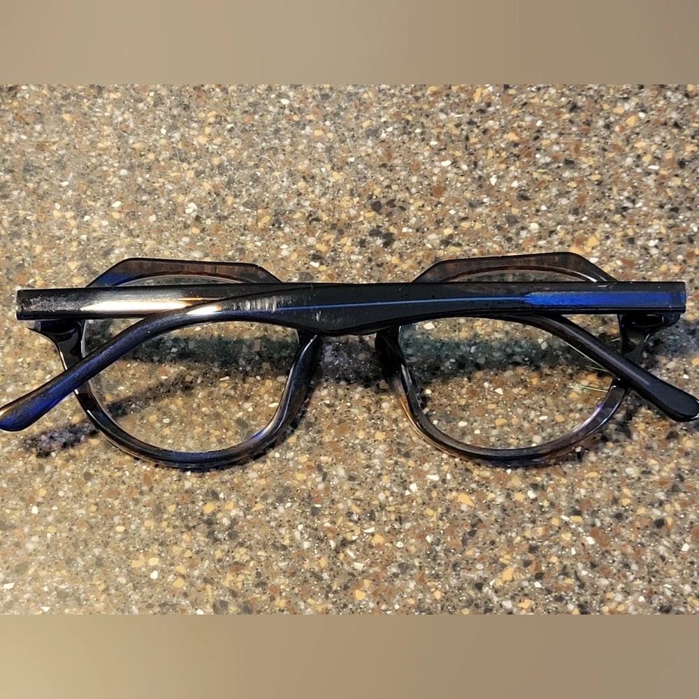 Zenni Premium Acetate Geometric Frames (4429839) + Case - Peacock Tortoise
